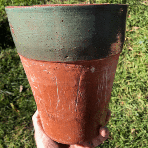 Terracotta pot with slip glaze